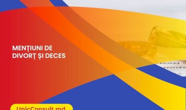 Mențiuni de  divorț si deces